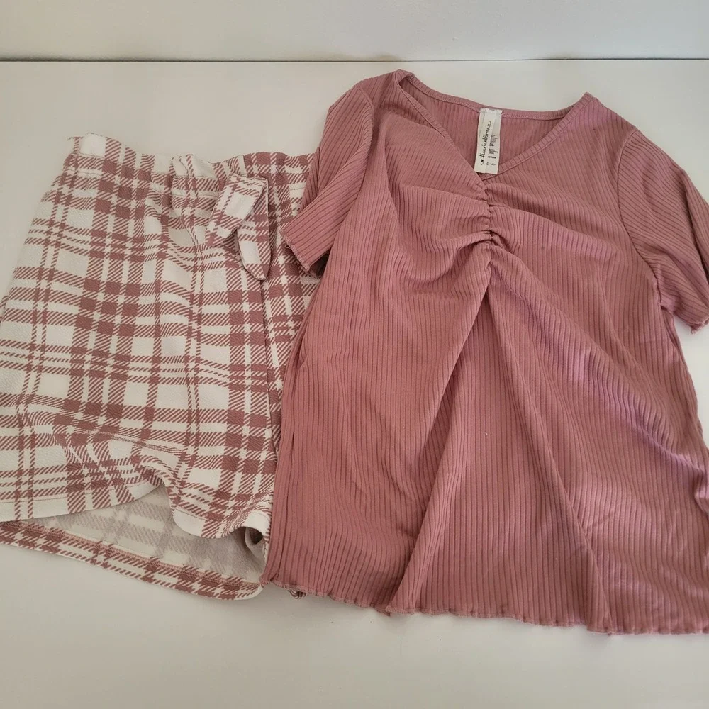 Gymboree Girls Bottoms Lot 7pc Size 10 Denim Shorts Skirts Tie Dye Ribbed Top